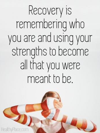 Cita de los trastornos alimentarios: la recuperación es recordar quién eres y usar tus fortalezas para convertirte en todo lo que debes ser.