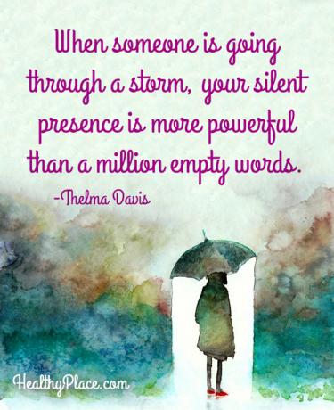 Cita sobre el estigma de salud mental: cuando alguien atraviesa una tormenta, su presencia silenciosa es más poderosa que un millón de palabras vacías.