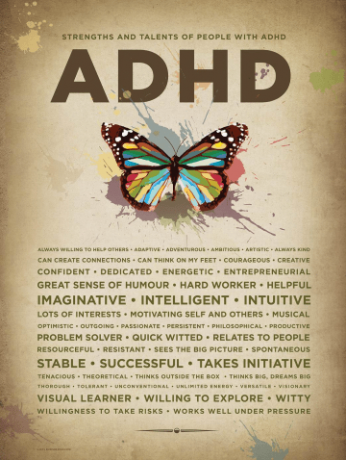 Cartel para aumentar la autoestima para niños, preadolescentes y adolescentes con TDAH